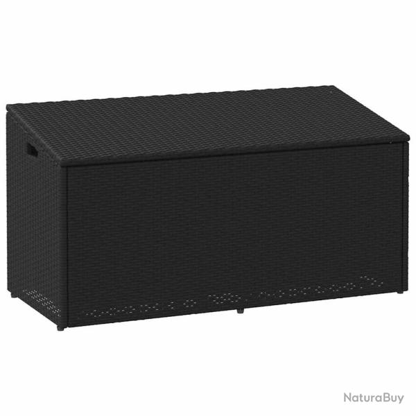 Coffre de rangement de jardin Noir 110x50x58 cm R�sine tress�e