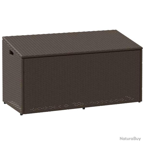 Bo�te de rangement de jardin marron 110x50x58 cm r�sine tress�e