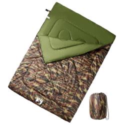 Sac de couchage double et oreillers adultes camping 3-4 saisons