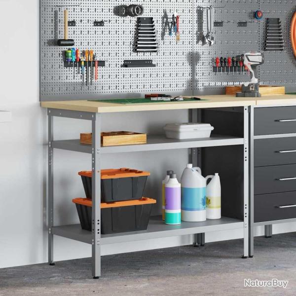 Table de travail Gris 100 x 55 x 85 cm Acier enduit de poudre