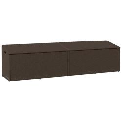 Bo&icirc;te de rangement de jardin marron 220x50x58 cm r&eacute;sine tress&eacute;e