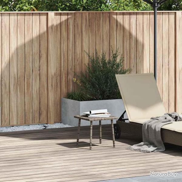 Table basse de jardin rectangulaire gris 40x40x37 cm rotin