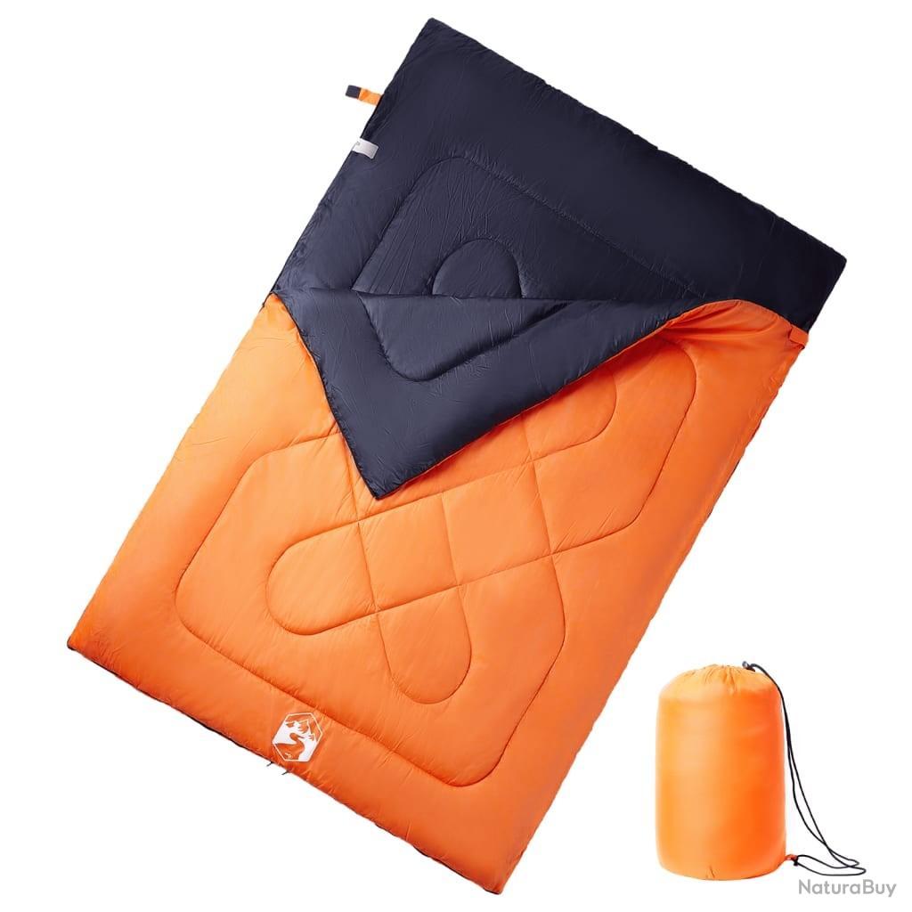 Sac De Couchage Rectangulaire Double King Size 4 Saisons Avec Oreillers - Vert Flanelle Pour Camping Et Randonnée