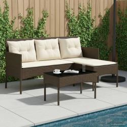 Ensemble de canap&eacute; de jardin avec coussin 2 pcs polyrotin