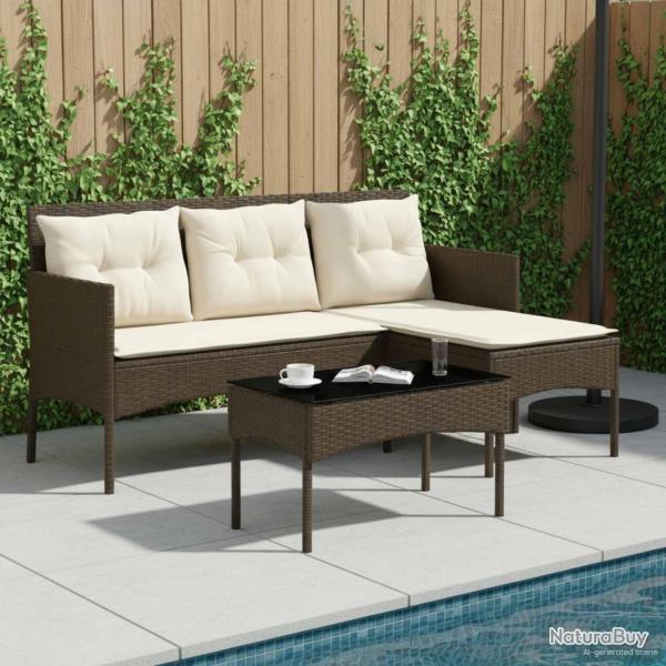 Ensemble de canap� de jardin avec coussin 2 pcs polyrotin