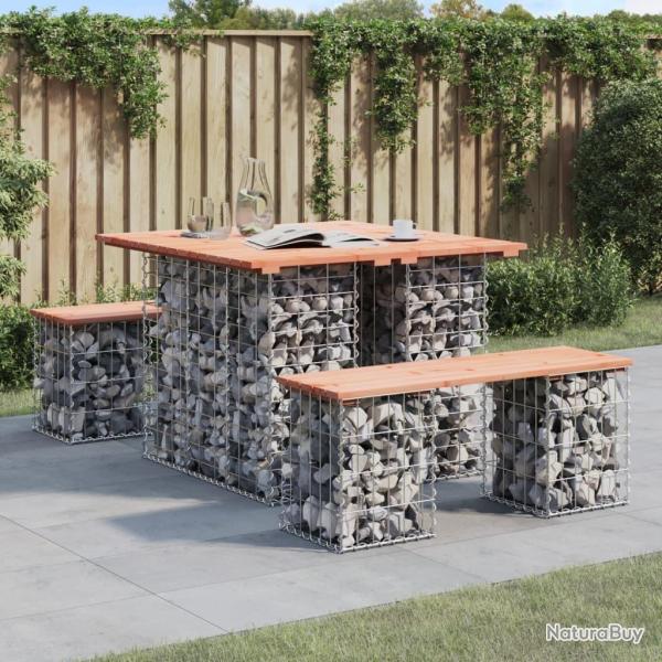 Table de jardin Gabion Design 100x102x72 cm Bois massif Douglas