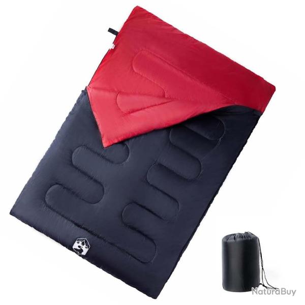 Sac de couchage double et oreillers adultes camping 3-4 saisons