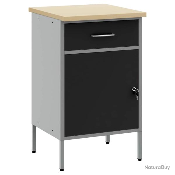 �tabli Noir et gris 50 x 55 x 85 cm Bois d'ing�nierie et acier