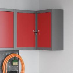 Armoire &agrave; outils avec &eacute;tag&egrave;re Rouge et Gris 55 x 55 x 55 cm