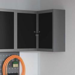 Armoire &agrave; outils avec &eacute;tag&egrave;re Noir et gris 55 x 55 x 55 cm