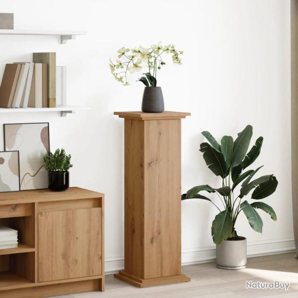 Pi�destal avec rangement ch�ne artisanal bois d'ing�nierie