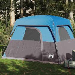 Tente de camping de cabine 4 personnes bleu imperm&eacute;able