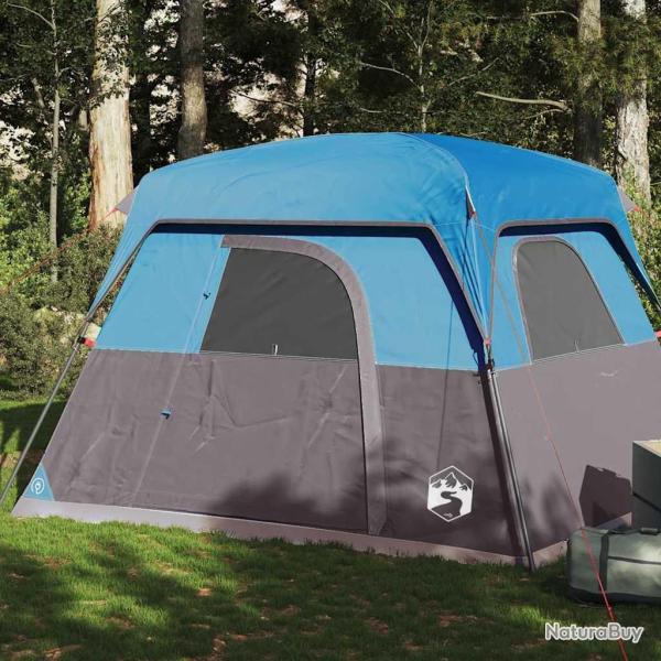 Tente de camping de cabine 4 personnes bleu imperm�able