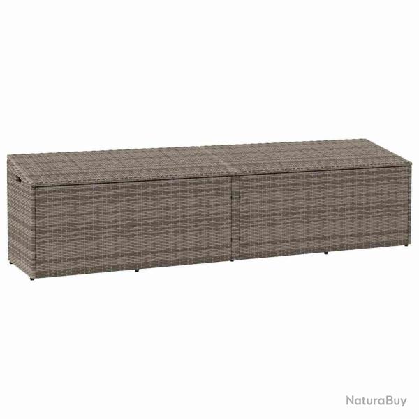 Bo�te de rangement de jardin gris 220x50x58 cm r�sine tress�e