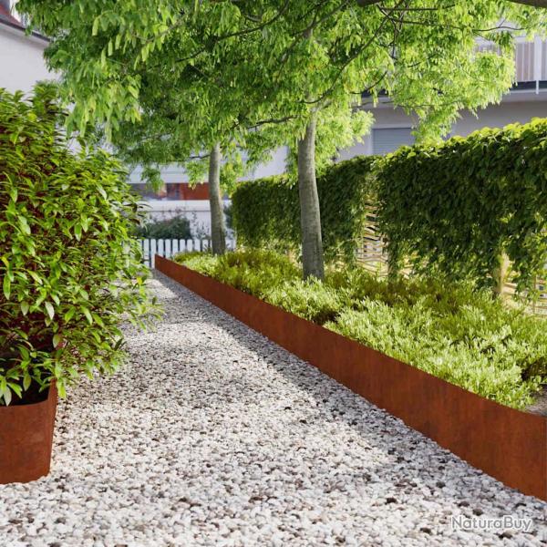 Bordures de pelouse 20 pcs 25x103 cm acier patinable flexible