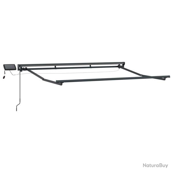 Cadre de store manuel avec LEDs Anthracite 2,5 x 2 m Aluminium