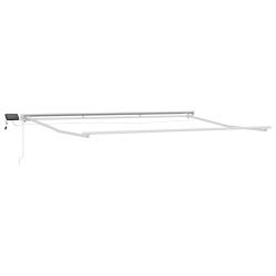 Cadre de store manuel avec LEDs Blanc 5 &times; 3,5 m Aluminium