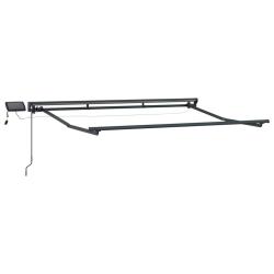 Cadre de store manuel avec LEDs Anthracite 3,5 x 2,5 m