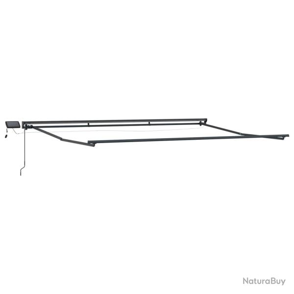 Cadre de store manuel avec LEDs Anthracite 4 � 3,5 m Aluminium