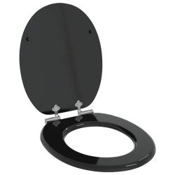 Si&egrave;ge de toilette &agrave; fermeture douce Noir 44 x 38 cm Panneau MDF