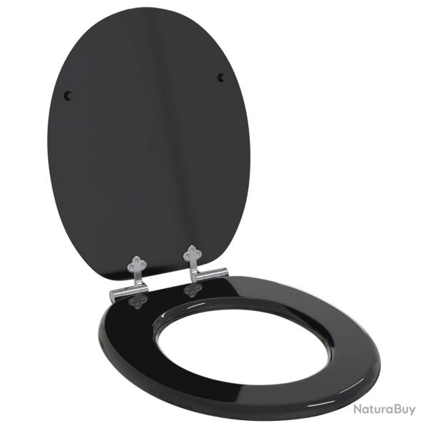 Si�ge de toilette � fermeture douce Noir 44 x 38 cm Panneau MDF
