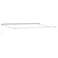 Cadre de auvent manuel R&eacute;glable Blanc 4,5 &times; 3,5 m Acier