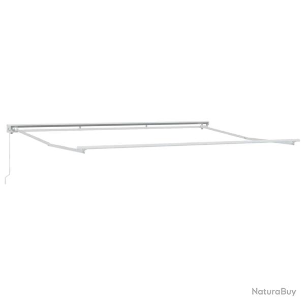 Cadre de auvent manuel R�glable Blanc 4,5 � 3 m Acier