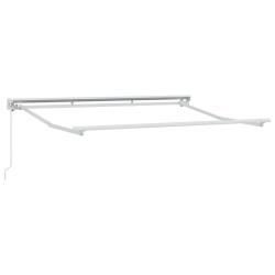 Cadre de auvent manuel R&eacute;glable Blanc 3,5 x 2,5 m Acier