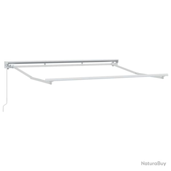 Cadre de auvent manuel R�glable Blanc 3,5 x 2,5 m Acier