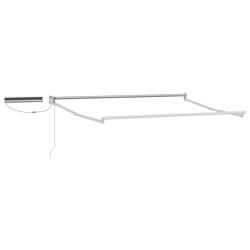 Cadre de store r&eacute;tractable &eacute;lectrique Blanc 3,5 x 2 m Acier