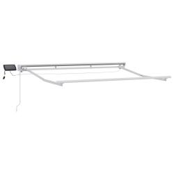 Cadre de store manuel avec LEDs Blanc 3,5 x 2,5 m Aluminium
