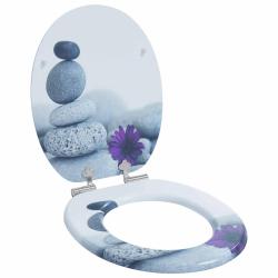 Si&egrave;ge de toilette &agrave; fermeture douce Gris 44 x 38 cm Panneau MDF