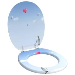 Si&egrave;ge de toilette &agrave; fermeture douce Bleu 44 x 38 cm Panneau MDF