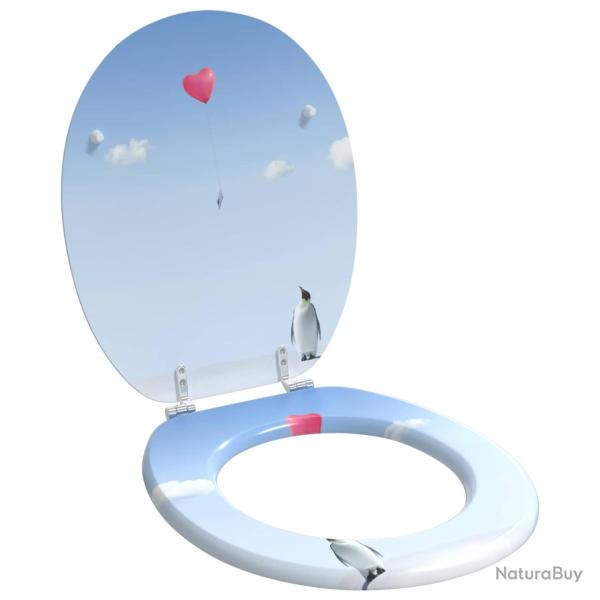 Si�ge de toilette � fermeture douce Bleu 44 x 38 cm Panneau MDF