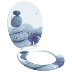 Si&egrave;ge de toilette &agrave; fermeture douce Gris 44 x 38 cm Panneau MDF