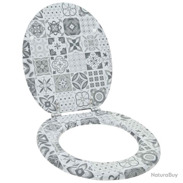 Si�ge de toilette � fermeture douce Gris 44 x 38 cm Panneau MDF