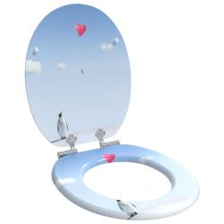 Si&egrave;ge de toilette &agrave; fermeture douce Bleu 44 x 38 cm Panneau MDF