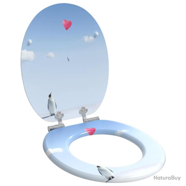 Si�ge de toilette � fermeture douce Bleu 44 x 38 cm Panneau MDF