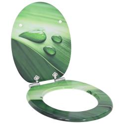 Si&egrave;ge de toilette &agrave; fermeture douce Goutte verte 44 x 38 cm