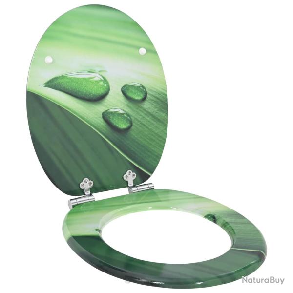 Si�ge de toilette � fermeture douce Goutte verte 44 x 38 cm