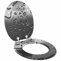 Si&egrave;ge de toilette &agrave; fermeture douce Gris 44 x 38 cm Panneau MDF