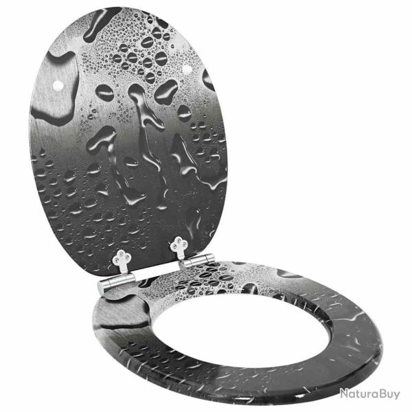 Si�ge de toilette � fermeture douce Gris 44 x 38 cm Panneau MDF