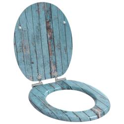 Si&egrave;ge de toilette &agrave; fermeture douce Bleu 44 x 38 cm Panneau MDF