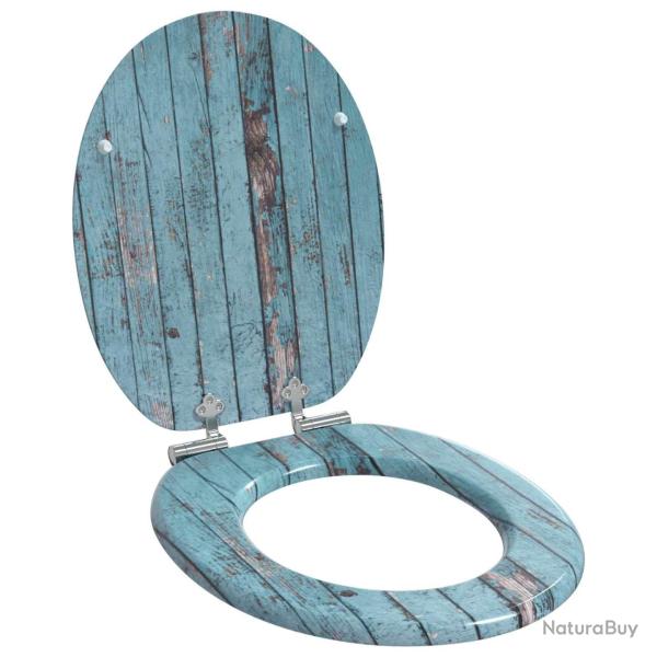Si�ge de toilette � fermeture douce Bleu 44 x 38 cm Panneau MDF