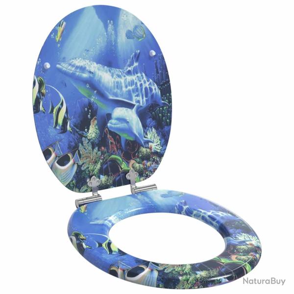 Si�ge de toilette � fermeture douce Bleu 44 x 38 cm Panneau MDF