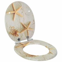 Si&egrave;ge de toilette &agrave; fermeture douce Jaune et blanc 44 x 38 cm