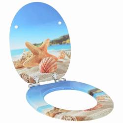 Si&egrave;ge de toilette &agrave; fermeture douce Coquillage de mer