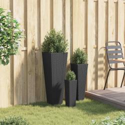 Ensemble d'ext&eacute;rieur 3 pcs Noir M&eacute;t??