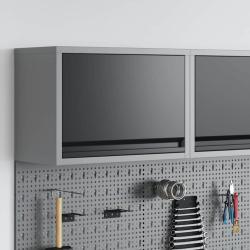 Armoire &agrave; outils avec stockage Noir et gris 50 x 25 x 35 cm