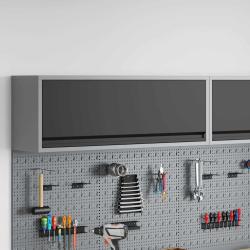 Armoire &agrave; outils avec stockage Noir et gris 100 x 25 x 35 cm